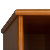 SIMPLIHOME Draper 64" Tall Solid Wood 5-Shelf Bookcase in Teak Brown