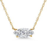 Gem Stone King 10K Yellow Gold Lab Grown Diamond Pendant Necklace For Women