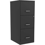 Lorell NuSparc 3 Drawer Locking Filing Cabinet | Pre-Assembled Steel Construction | Space-Saving Design