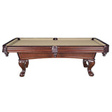 Hathaway Augusta 8 Foot Pool Table with Complete Accessories – Classic Full Size Billiard Table for Home Use – Classic Ball and Claw Legs, Inlaid Sights, K-66 Cushions – Walnut Finish with Camel Felt