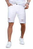 GINGTTO Jean Shorts Men Stretch Casual Summer Denim Shorts for Men White 33