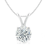 .25ct to 5.00 Carat Round Brilliant Solitaire Lab-Grown Diamond Solitaire Pendant Necklace