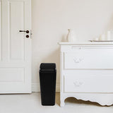 Ramddy 3.5 Gallon Plastic Slim Trash Can, Black Modern Wastebasket, 14 Liter Commercial Garbage Bin