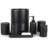 YMXYJM Resin Trash Can, Modern Round Wastebasket, 2 Gallon,Black