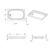 Bathtub with Left Drain, Scratch-Resistant ABS Acrylic Lippert Components
