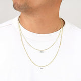 Nuragold 10K Real Yellow Gold Cuban Curb Solid Italian Link Chain Necklace