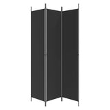 Zexlorith 3-Panel Room Divider, Folding Fabric Privacy Screen, Black