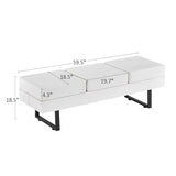 Heavy Duty Office Guest Reception Bench, Faux Leather Upholstered Lobby Chairs for Salon,