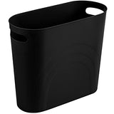 rejomiik Small Trash Can, 3.5 Gallon Slim Garbage Can Plastic Waste Basket with Handles Container Bin, Black