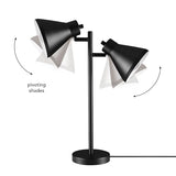 Globe Electric 18" 2-Light Desk Lamp, Industrial Design, Pivoting Heads