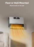 Brightown Wall Heater, Heater for Indoor Use 1500W, 5 Optional Modes, Adjustable Thermostat, Easy Mount Home Space Heater for Bedroom Bathroom with Remote Control, 12H Timer, Works with Alexa, White