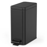 Cesun Bathroom Trash Can with Lid, 2.6 Gallon Small Black Bathroom ge Can GarbaSoft Close, Stainless Steel Waste Basket