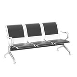 Waiting Room Chair Bench - Guest Reception Chairs for Airport Hospital Bank Salon Barber Hall Room Conference (3-seat, Black-Mesh+PU) Kinfant