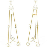 Gold Easel Stand for Sign, Adjustable Display Easel Stand with Chain Support