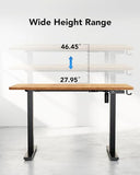 HUANUO Electric Standing Desk, 55" x 24" Height Adjustable Desk, 4 Memory Height Settings, Rustic Brown