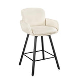 LUE BONA 26" Swivel Bar Stools Set of 4, Counter Height Bar Stools with Backrest and Arms