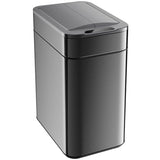 hOmeLabs - 13 Gallon Kitchen Trash Can - Retractable Automatic Sensor Butterfly Lid, Space-Saving Design, Easy to Clean - Dark Stainless Steel