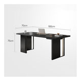 zhongxlla Standing Desk, Modern PC Desk Workstation with Drawer, Black Oak-Grain Finish Writing Table