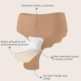 Jasmolly Camel Proof Seamless Underwear for Women 3 Packs No Show Invisible Cheeky Panty Liners Workout Gym Yoga Panties