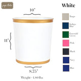 Jaye's Studio Mattie Decorative White and Gold Bathroom Trash Can