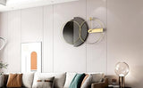 PSYCHE GOD Large Gold Mid Century Modern Wall Clock 43"x27.5", Silent Non-Ticking Round Metal Decorative Clock for Living Room Bedroom