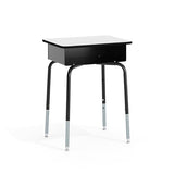 Flash Furniture Metal Student Desk with Open Book Box, Gray, 5-Pack