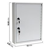 60 Key Cabinet - Dual Lock Control Key Box - Welded 22 Gauge Steel Construction - Scratch Resistant