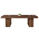 8FT Conference Table for 10 People, 94.5" W Large Meeting Table with 2 Cable Grommet, Business Style Seminar Boardroom Podcast Tables