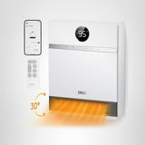 DREO Smart Wall Heater, IP24 Electric PTC Space Heaters for Indoor Use, 30° Oscillation, Adjustable Thermostat, Remote Control, Works with Alexa, 24H Timer, Easy-mounted for Office, Bedroom, Home