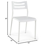 Humble Crew Desk Chair no Wheels, White, 16"W x 19"D x 30"H, 200 lbs Max - Lightweight Plastic Chair for Small Spaces