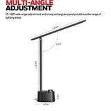 Honeywell Upgraded LED Desk Lamp - H01 Pro Sunturalux™ Foldable Desk Light with USB A+C Charging Ports (Black)