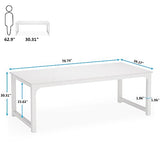 Modern Computer Desk, 78.7 x 39.4 inch X Large Executive Office Desk Computer Table Study Writing Desk Workstation for Home Office, White