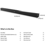 SYLVOX Elf S2 Soundbar, Bluetooth Sound bar for TV IP65 Waterproof, 60W TV Speaker with 3D Surround Sound, Movie/News/Music Mode, Wireless Connection, HDMI ARC, Music Streaming, Wall Mountable