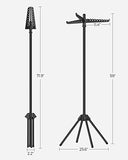 SONGMICS Clothes Drying Rack, 59-Inch Folding Laundry Drying Rack with 3 Rotatable Arms for Hangers, 4 Legs, Black ULLR510B01