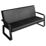Waiting Room Bench with Arms, PU Leather Waiting Room Chairs, Office Guest Reception Chairs