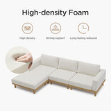 Minimalist Modular Sectional Sofa for Living Room, Wide & Deep Seat Convertible Furniture Set with Metal Frame and Movable Covers
