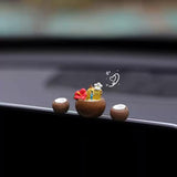 RCAGCAT Miniature Cat Figurines for Office, Funny Frog Sculpture for Car Rearview Mirror, Desk Computer Decor for Home Garden Decoration