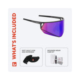 bollé Alien Wraparound BS033002 155MM Alien Black Matte/Alien Volt Ultraviolet Shield Sunglasses for Men for Women + Bundle with Accessory Eyewear Kit