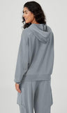 ODODOS Women's Modal Soft Oversized Hoodies Long Sleeve Hooded Sweatshirts Pullover Top with Kangaroo Pocket, Grey Blue, Medium