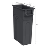 United Solutions Highboy Waste Container, 23 Gallon, Space Saving Slim Profile and Easy Trash Bag Removal, 4-Pack, Black.
