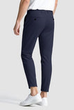GINGTTO Mens Dress Pants Slim Fit Stretch Tapered Navy Blue Chinos Pants Men Ankle Length Twill 32x28