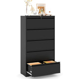 VIYET Lateral File Cabinet w5 Drawer Metal Filing Cabinets, Home Office Storage Cabinet for Hanging Files Letterith Lock,5 Drawer Metal Filing Cabinets, Home Office Storage Cabinet for Hanging Files Letter/Legal/F4/A4 (Black)