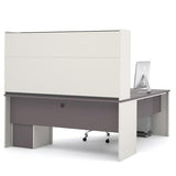 BOWERY HILL Modern Wood 5 Piece L-Shaped Computer Desk with Hutch
