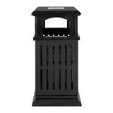 Commercial Outdoor Trash Can, Heavy Duty Stainless Steel Garbage Bin with Lock & Ashtray
