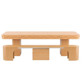 AH AXIOS HMOE Extendable Wood Dining Room Table with Bench for 4-8 People