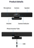 Conference Room Camera, 3-in-1, 1080p Full HD Webcam with Microphone and Speaker, USB Plug and Play (Black)