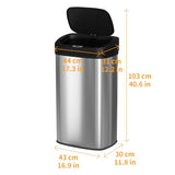 BestOffice 22 Gallons Automatic Sensor Large Kitchen Trash Can with Stainless Steel