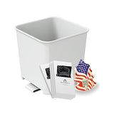 HAUSSIMPLE White Car Trash Can with Floor Mat Clip – Waterproof