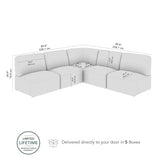 Bush Business Furniture Modular 5 Seater L Shaped Sectional Lounge Sofa