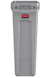 Rubbermaid Commercial Products Slim Jim Trash Can Waste Bin with Venting Channels, Gray